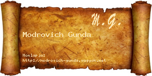 Modrovich Gunda névjegykártya